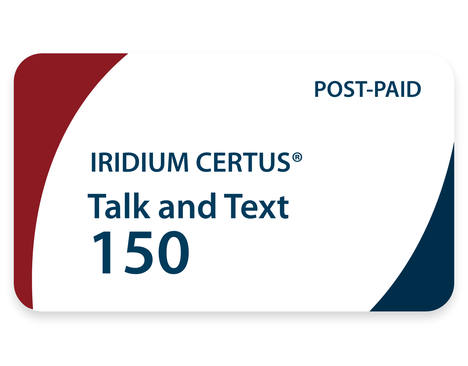 Iridium Certus Post-Paid 150 Talk and Text airtime plan